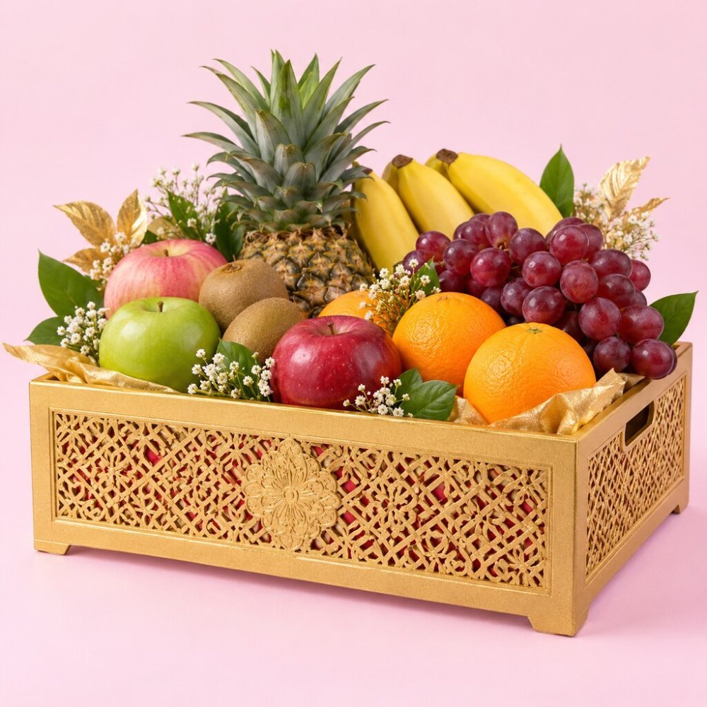 Fruit Crate | Auspicious Gold Decorative Storage Box