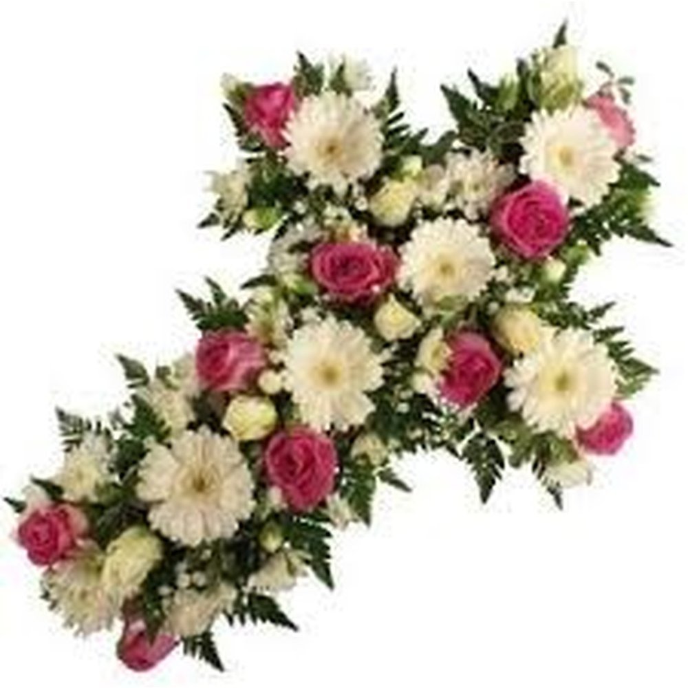 Spray de condolències blanc i rosa
