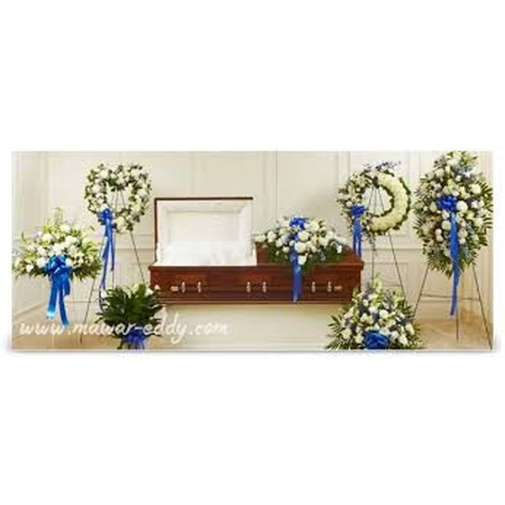 Flors funeràries blanques i grogues