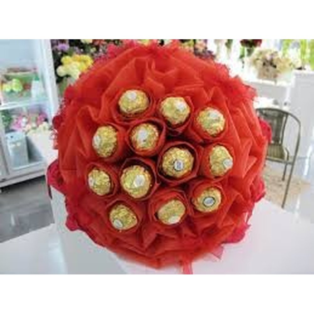 Red chocolate bouquet gift arrangement