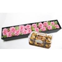 VALENTINE GIFT FLOWER CHOCOLATE WITH HEART PILLOW