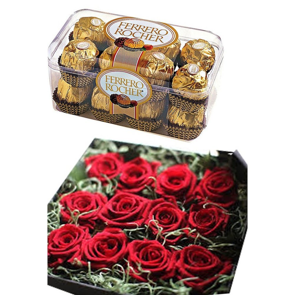 Red roses and Ferrero Rocher