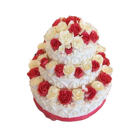 🌹 Red & White Rose Celebration Set – 3‑Tier Cake & Bouquet Red & White Rose Celebration Set – 3‑Tier Cake & Bouquet | GiftPattay