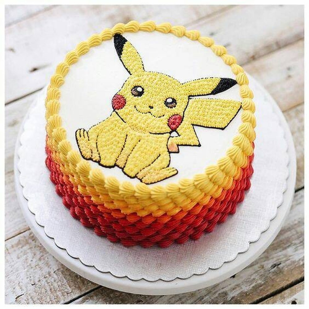 Pikachu ombré buttercream celebration cake