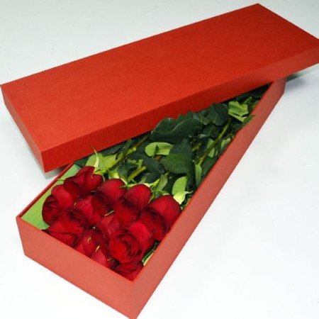 Rose flowers in box