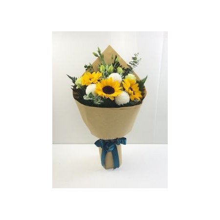 Sunshine Harmony Bouquet – Sunflowers & White Chrysanthemums Gift Sunshine Harmony Bouquet – Sunflowers & White Chrysanthemums G
