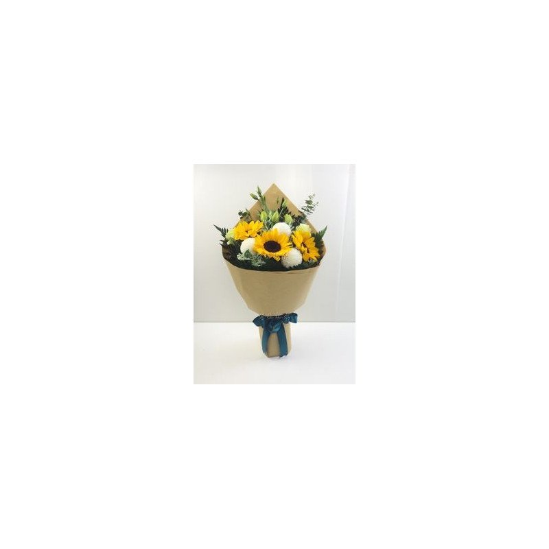 Sunshine Harmony Bouquet – Sunflowers & White Chrysanthemums Gift Sunshine Harmony Bouquet – Sunflowers & White Chrysanthemums G