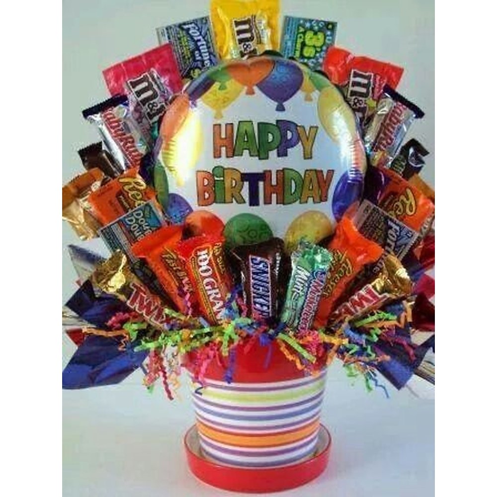 Birthday chocolate candy bouquet arrangement