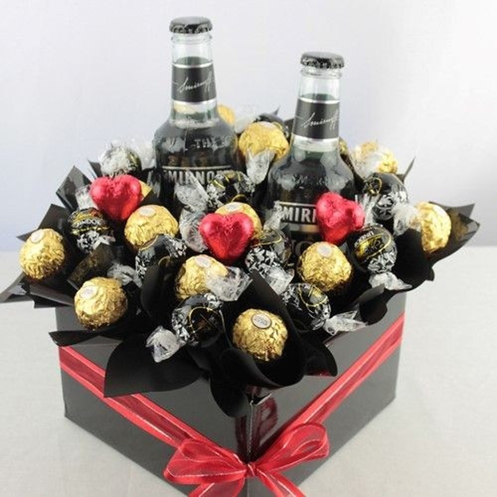 Luxury chocolate and liquor gift box