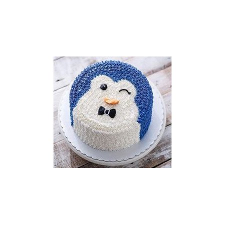White Rose & Purple Bouquet with Penguin Cake SetWhite Rose & Purple Bouquet with Penguin Cake – Elegant & Fun Gift Set | GiftPa