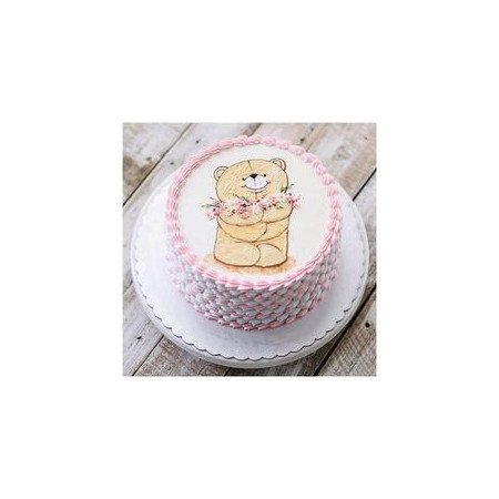 BIRTHDAY GIFT FLOWERS WITH CAKE AND TEDDY BEAR SIZE 60 CM 23