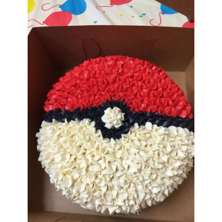 Poké Ball Cake with Teddy Bear and RosesBirthdayPoké Ball Cake, Teddy Bear & Roses Gift