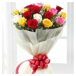 GET WELL GIFT FLOWERS WITH TEDDY BEAR AND PILLOW HEART 01