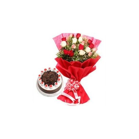 GET WELL GIFT BIG ROSE FLOWERS  WITH CAKE