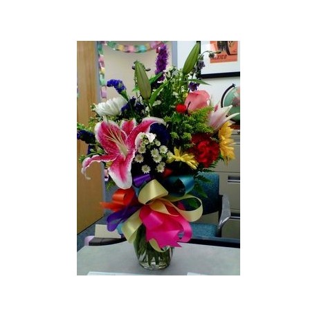 GET WELL GIFT FLOWERS BASKET 06