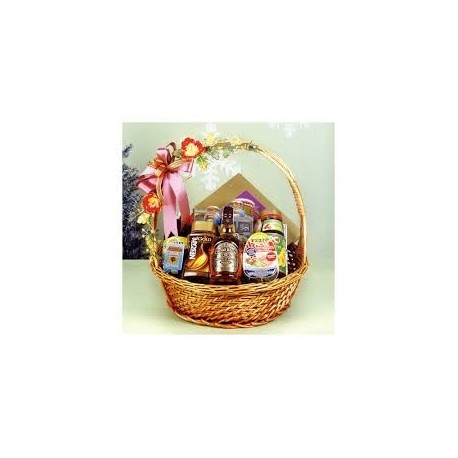 HOUSE WARMING GIFT FLOWERS WITH FRUIT BASKET  23