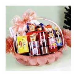 HOUSE WARMING GIFT FLOWERS WITH VEGETABLE AND FRUITS BASKET   29