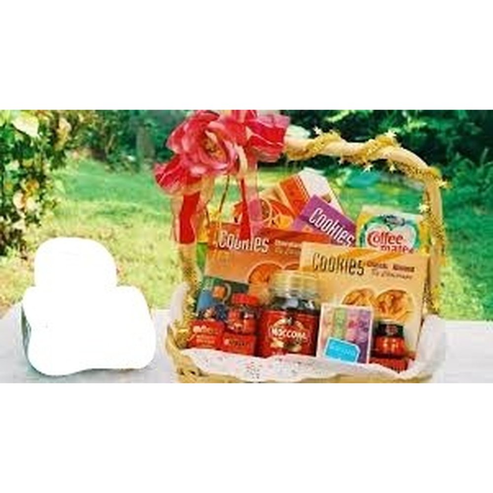 Cesta de agasallo de luxo gourmet de felicitacións