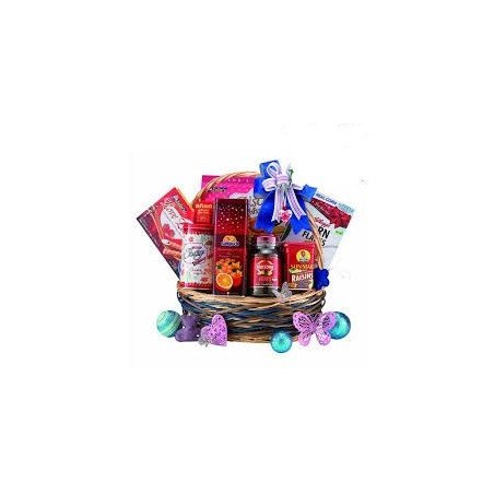 CONGRATULATIONS GIFT FLOWERS  WITH FRUIT BASKET 10