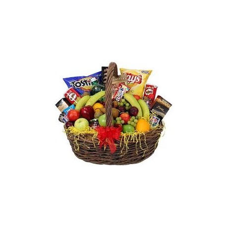 CONGRATULATIONS GIFT FLOWERS  WITH FRUIT BASKET 14