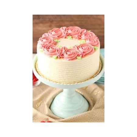  Romantic Floral Cake 5 Pounds (1800 g) – Pink Rose Wreath Design Cakes - Foto 1