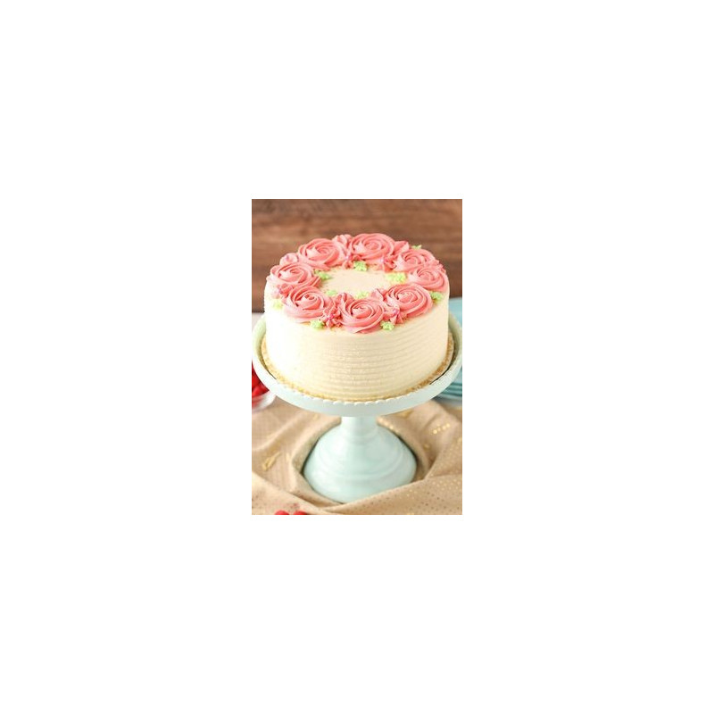  Romantic Floral Cake 5 Pounds (1800 g) – Pink Rose Wreath Design Cakes - Foto 1