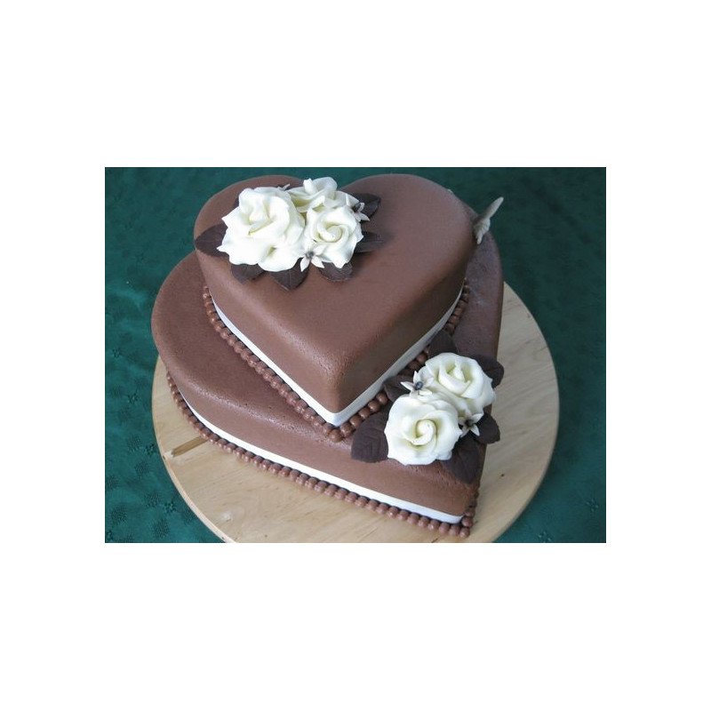  Two‑Tier Heart Cake 5 Pounds (1800 g) – Elegant Love Design Cakes - Foto 1