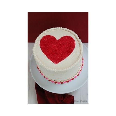  Heart Celebration Cake 5 Pounds (1800 g) – Red Sprinkle Heart Design Cakes - Foto 1