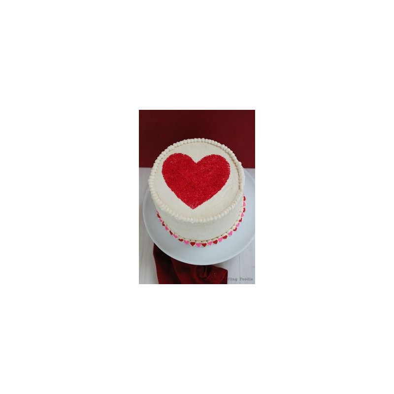  Heart Celebration Cake 5 Pounds (1800 g) – Red Sprinkle Heart Design Cakes - Foto 1