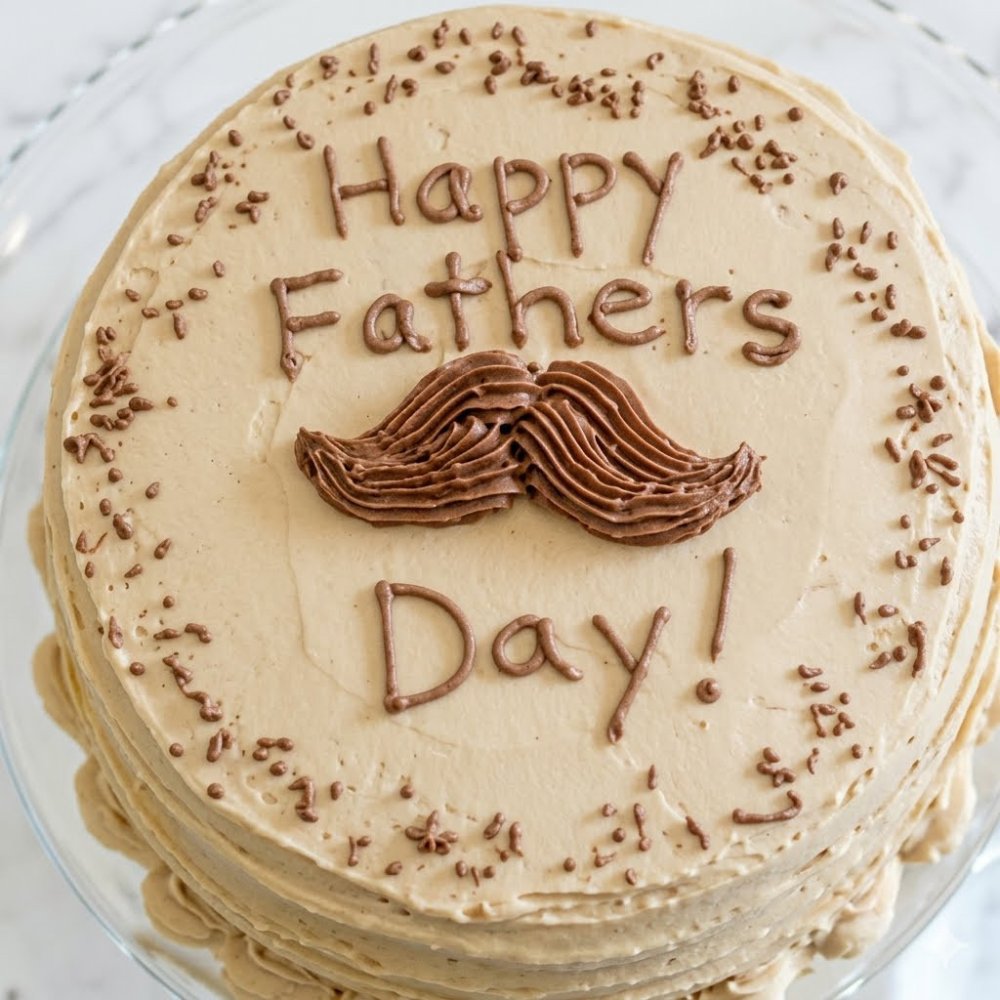 Father's Day cake with mustache