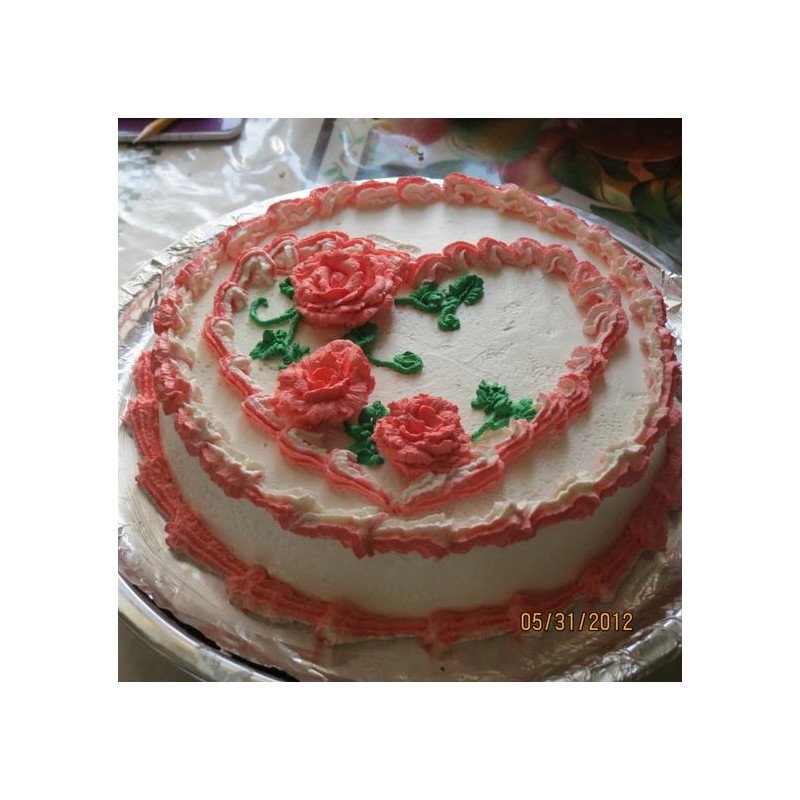 Heart Rose Cake – 5 Person, 1800gCakesHeart Rose Cake – 5 Person, 1800g | Romantic Celebration Cake Pattaya