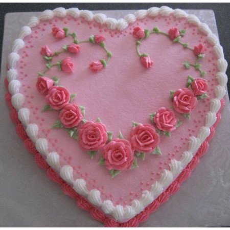 Romantic Rose Heart Cake – 5 Person, 1800g Romantic Rose Heart Cake – 5 Person, 1800g | Elegant Love Cake Pattaya