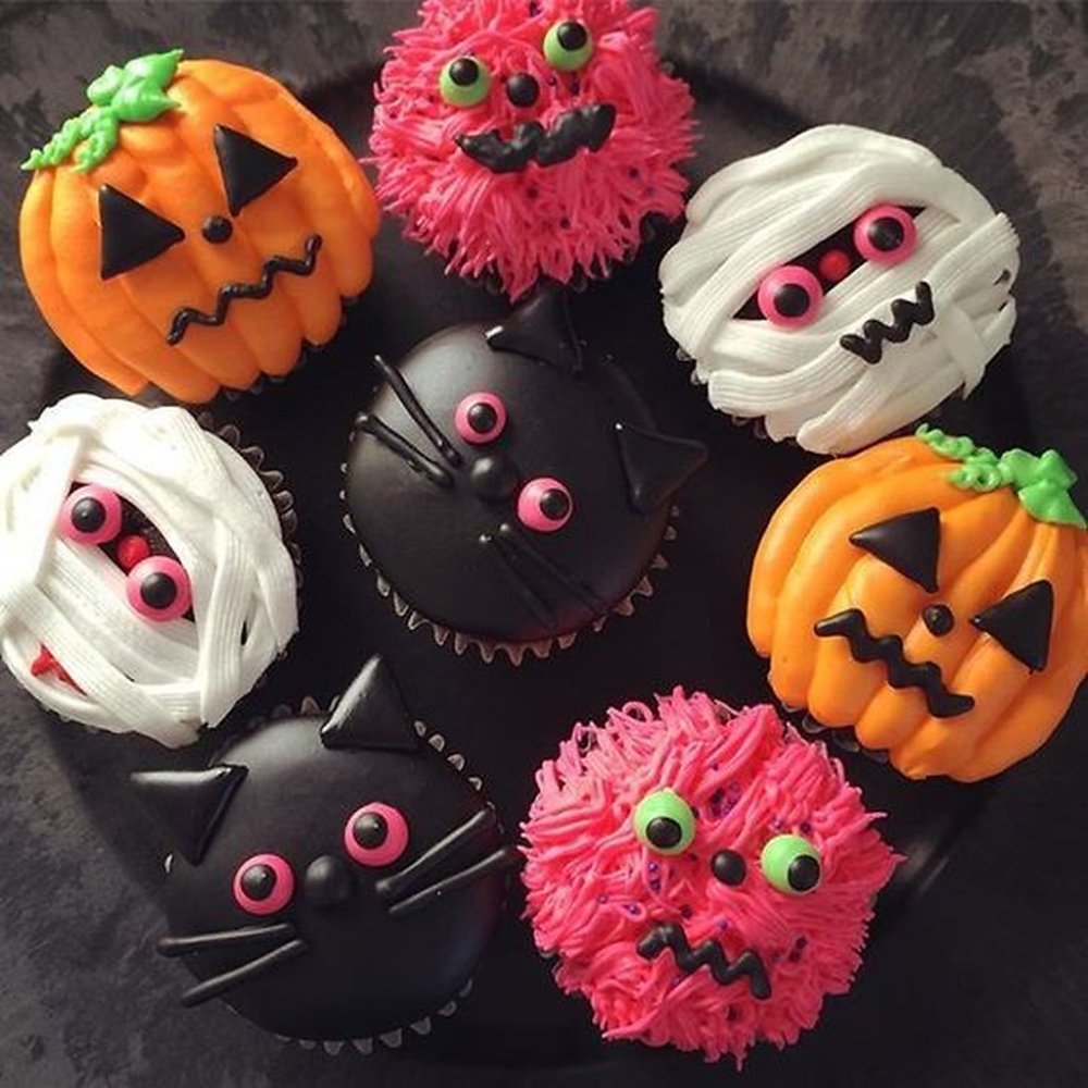 Cupcakes temáticos de Halloween decorativos gourmet