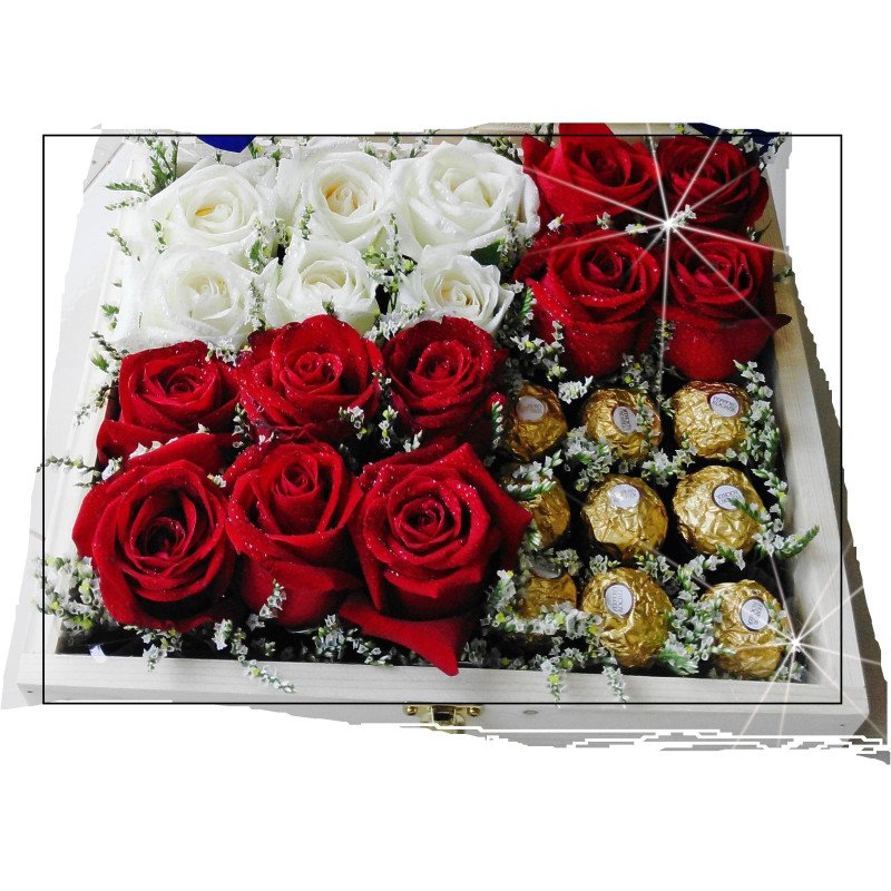 roses ib box mix with chocolate