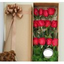 12 red rose in box