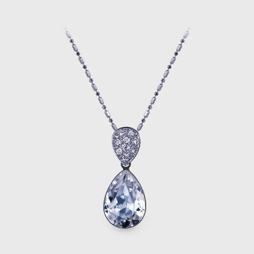 Collar con gema azul en talla pera