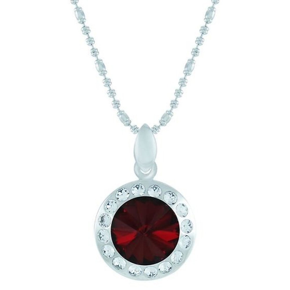 Robijnrode halo hanger ketting
