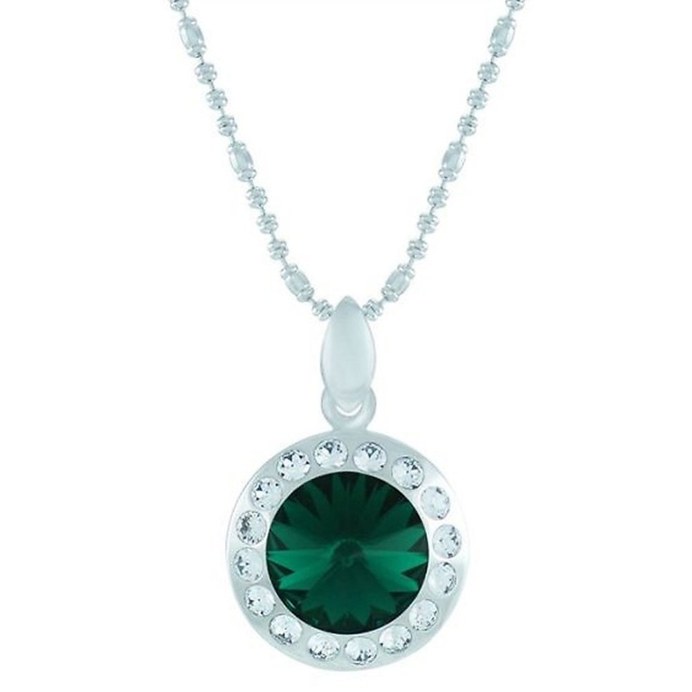 Collaret amb halo de maragda cadena de perles