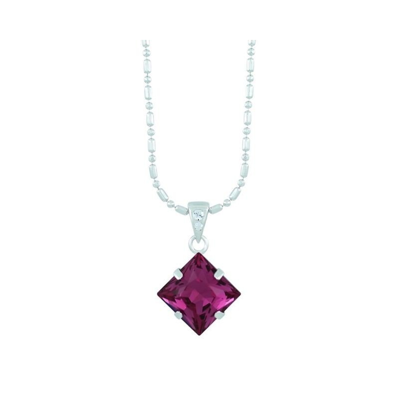 Fuchsia Princess Square Necklace