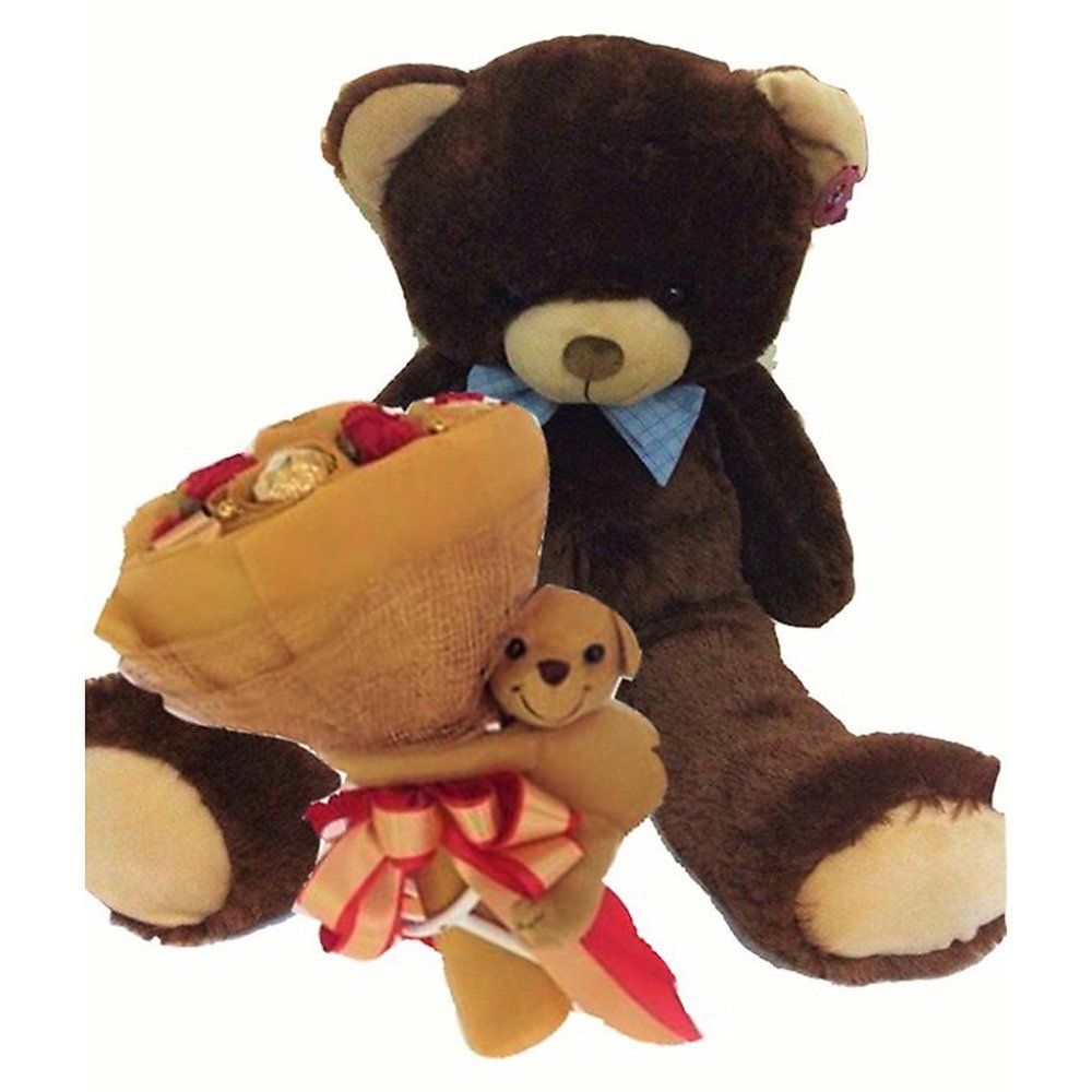 Ramo de regalo de osito de peluche marrón