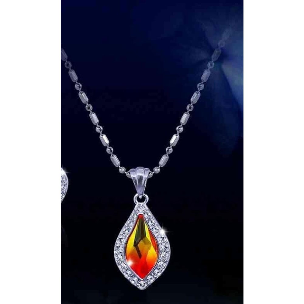 Sunset gradient crystal pendant necklace