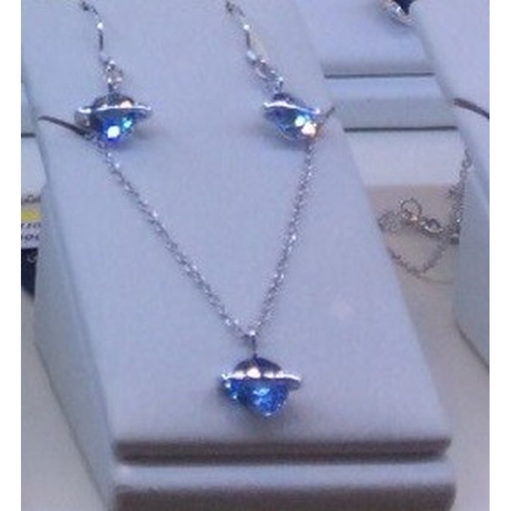 Conjunto de joyería de cristal azul en forma de estrella