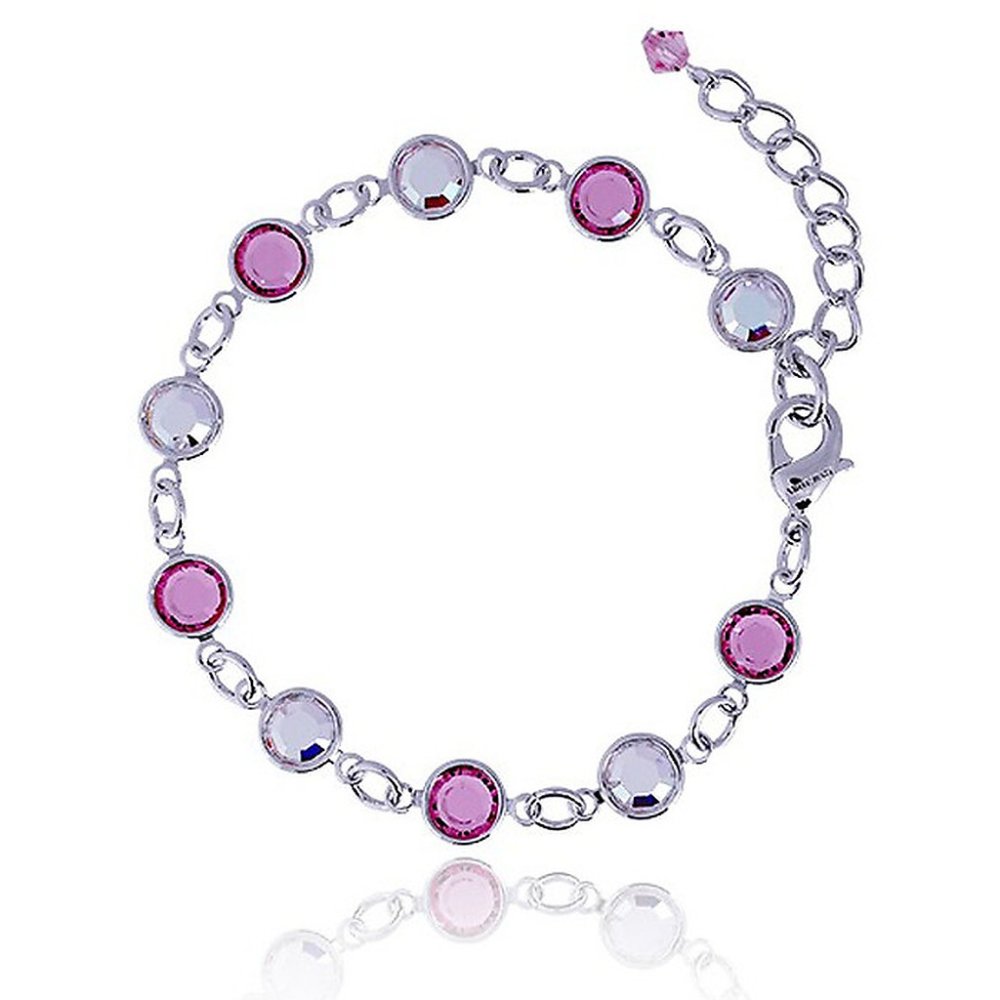 Magenta and clear crystal bracelet