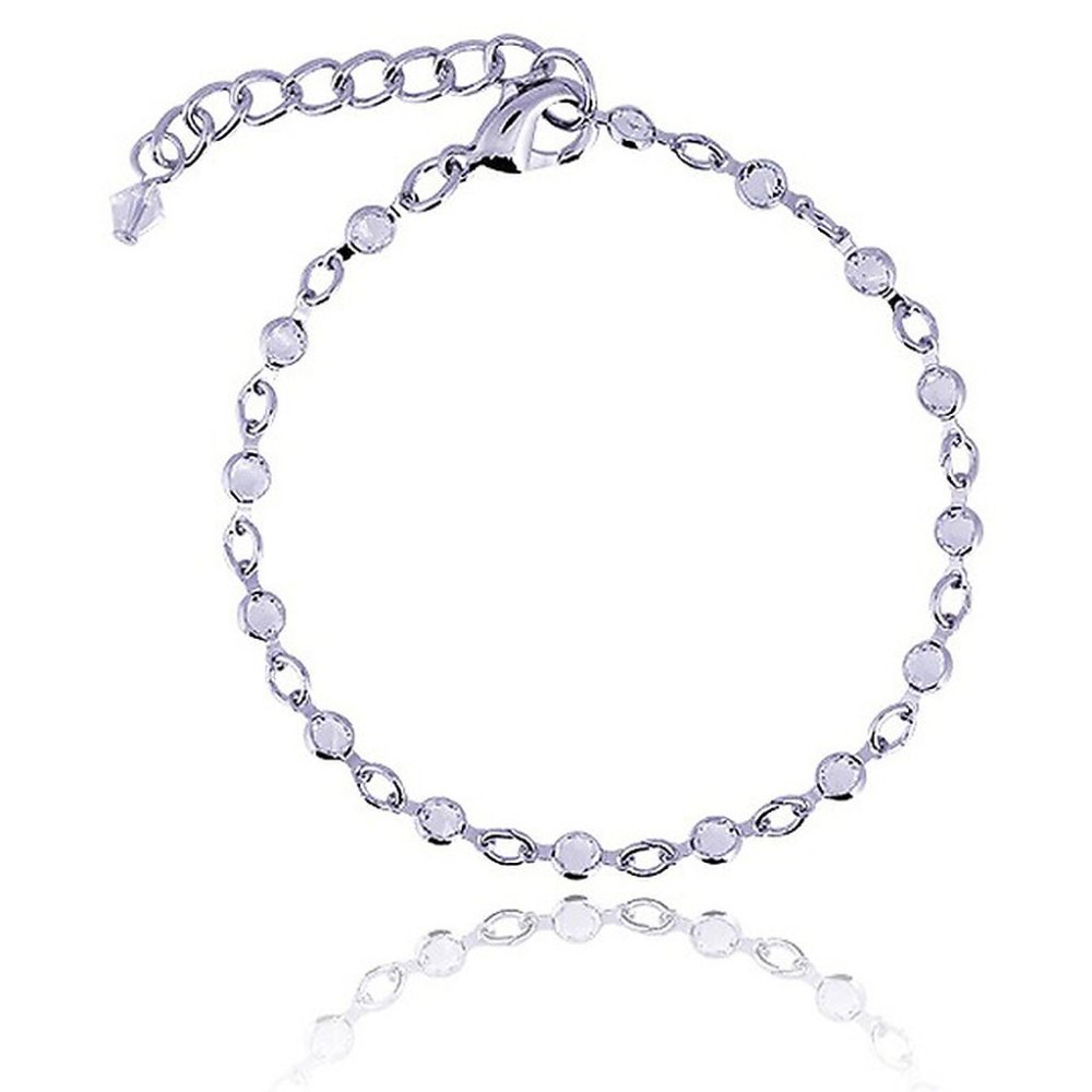 Silver minimalist station chain bracelet