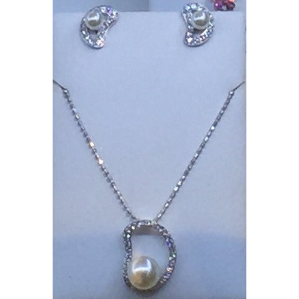 Pearl crystal teardrop jewelry set