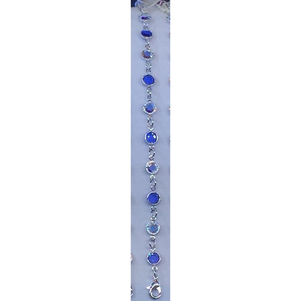 Bracciale di cristallo blu e iridescente