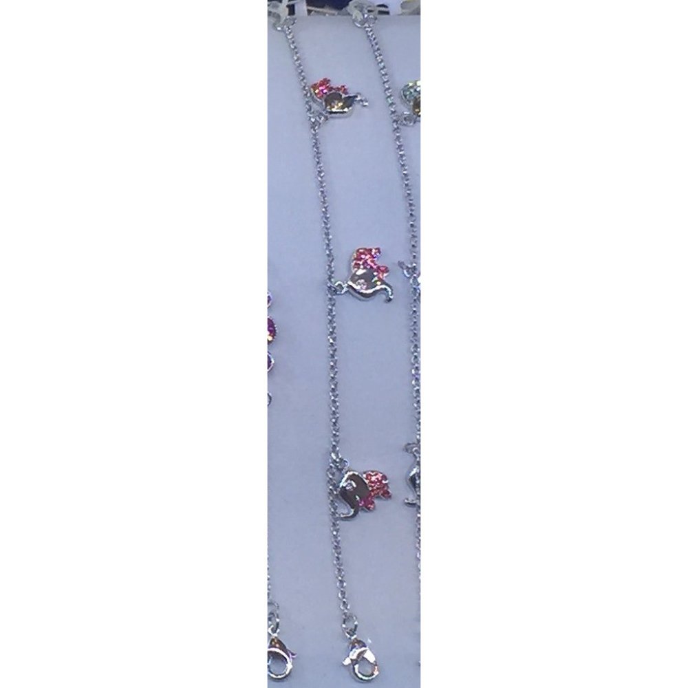 Bracciale a catena con ciondolo in cristallo d'argento