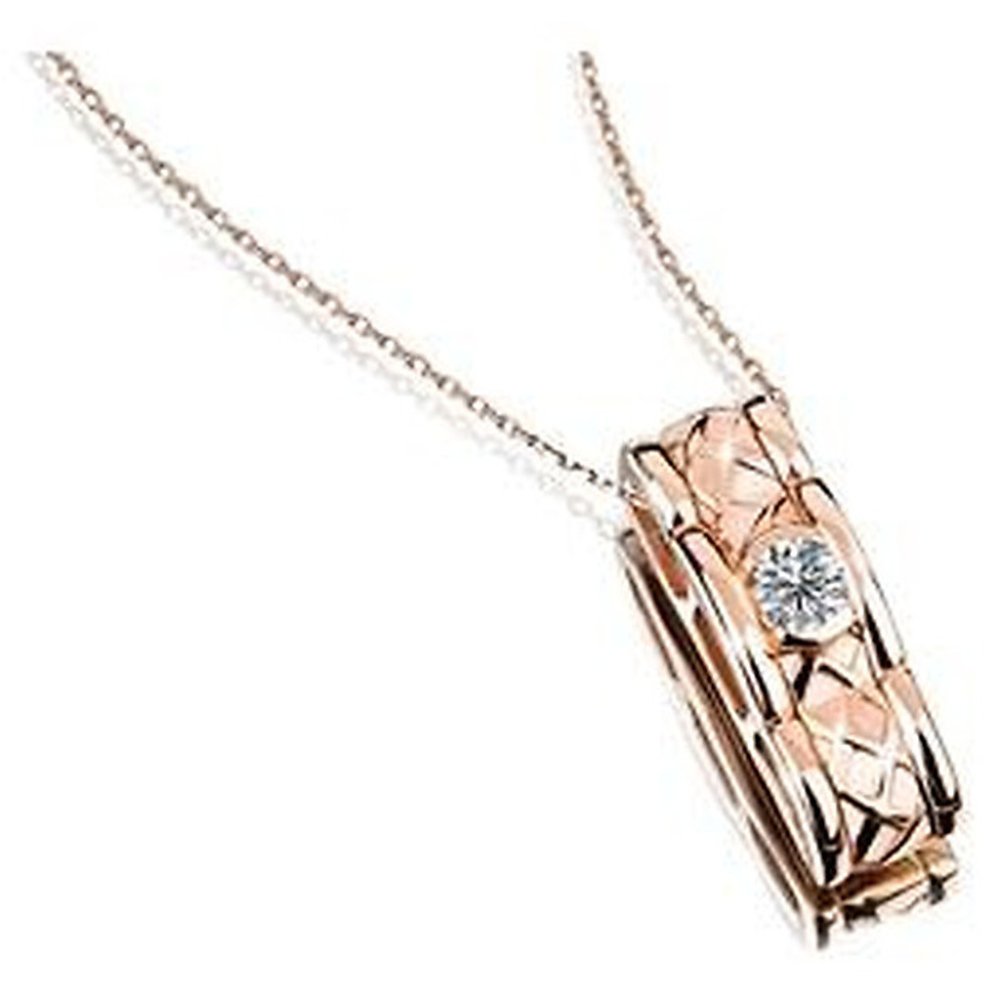 Rose gold geometric diamond pendant