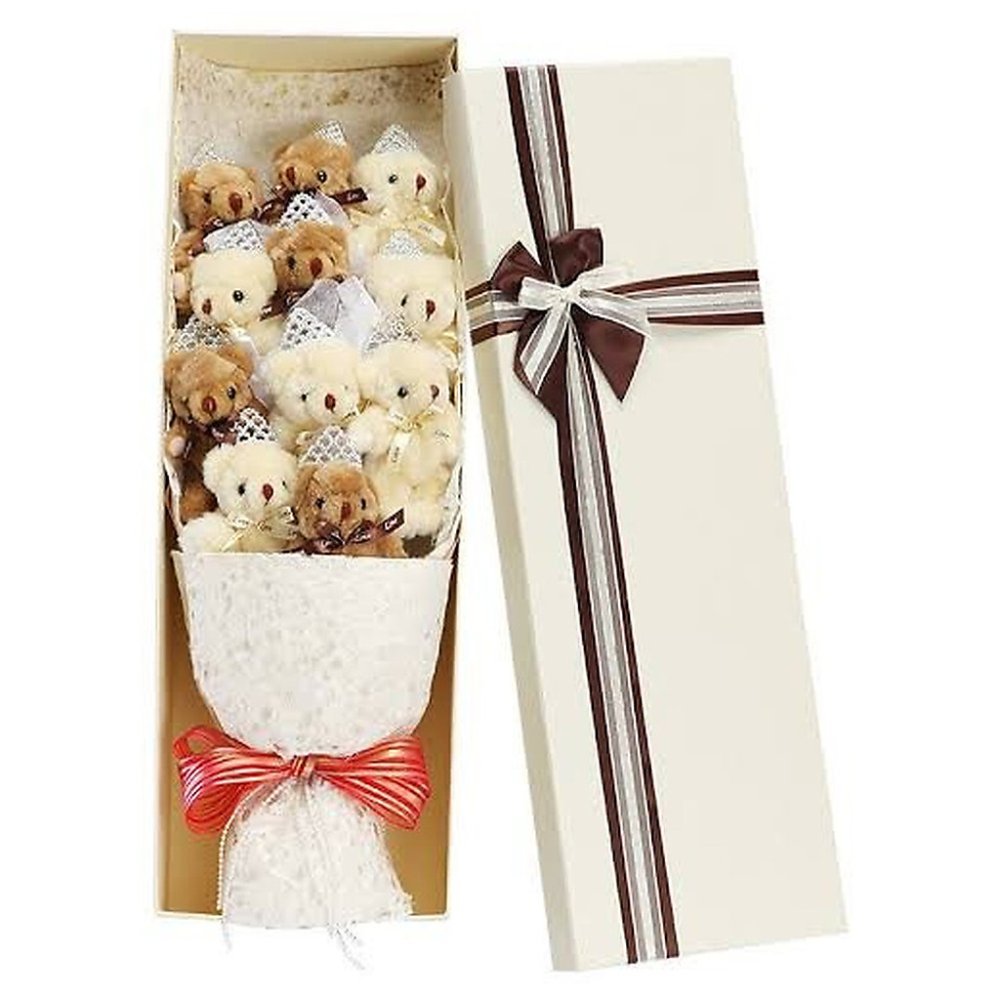 Teddy bear plush bouquet gift box