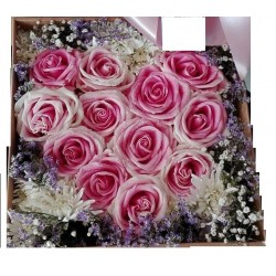 Pink Rose mix flowers in box